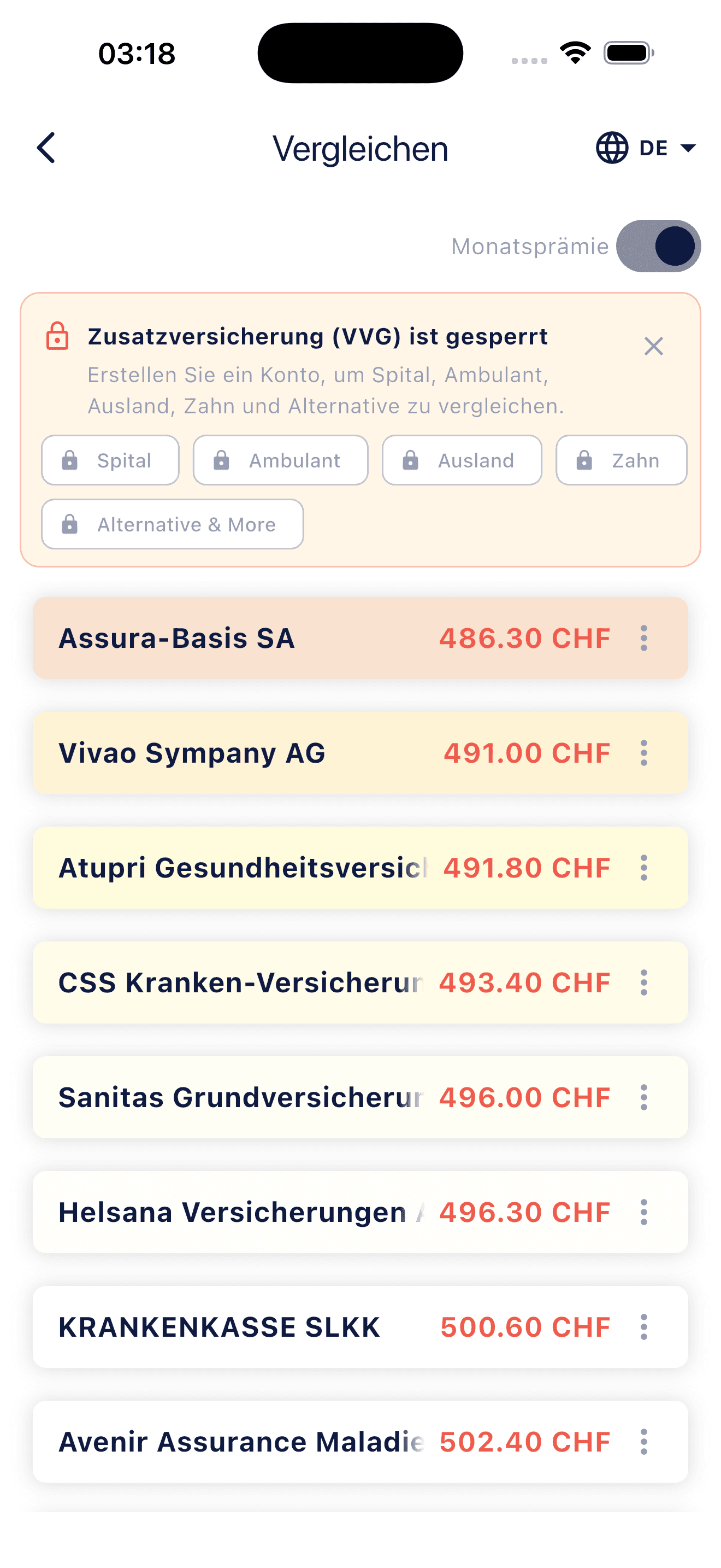 Finde die passende Grundversicherung für 2027.